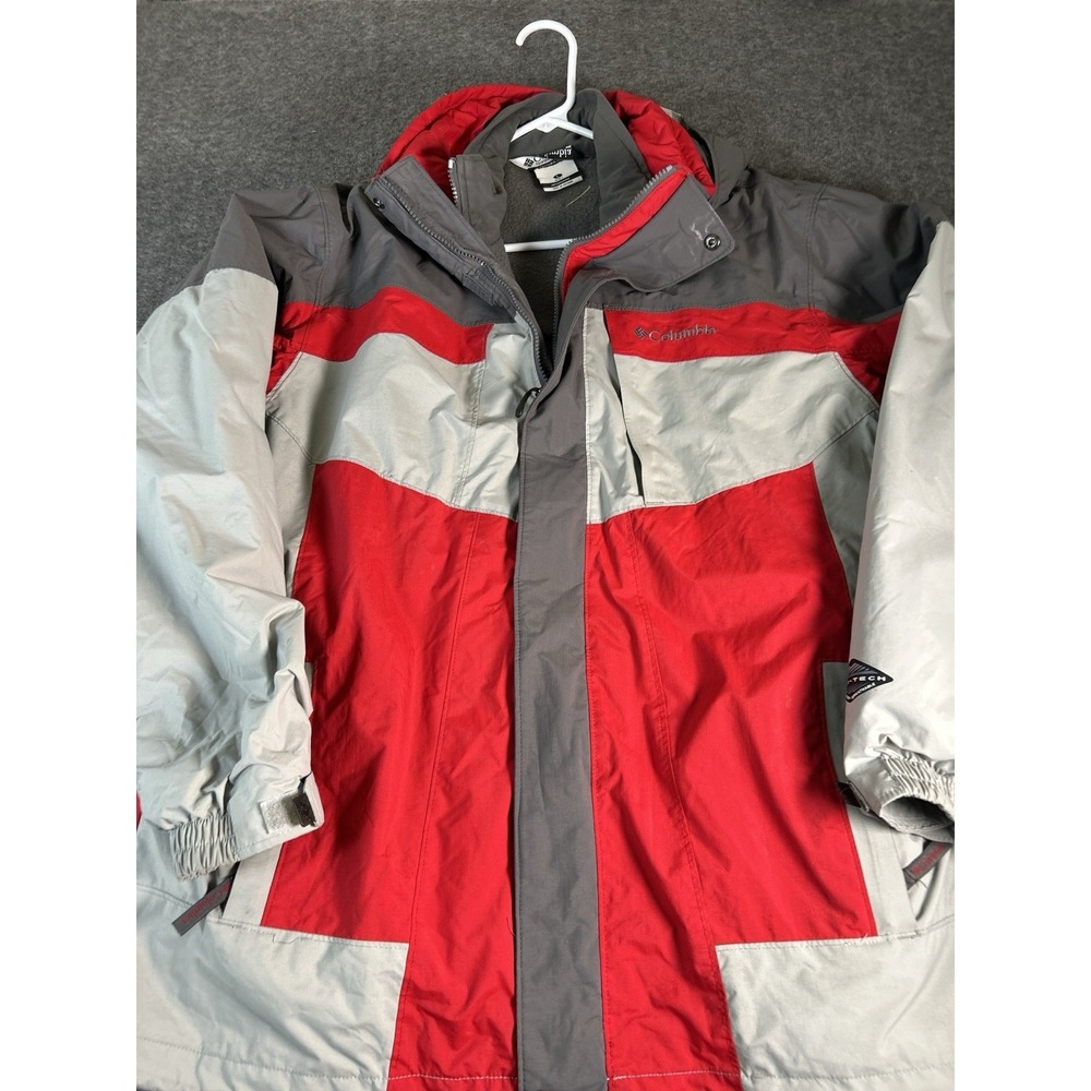 Columbia Men's 3-in-1 Jacket Coat Core Interchange Red And Gray Sz L Outdoor